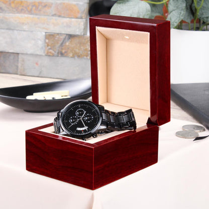 To My Husband | I Never Knew Love | Black Chronograph Watch
