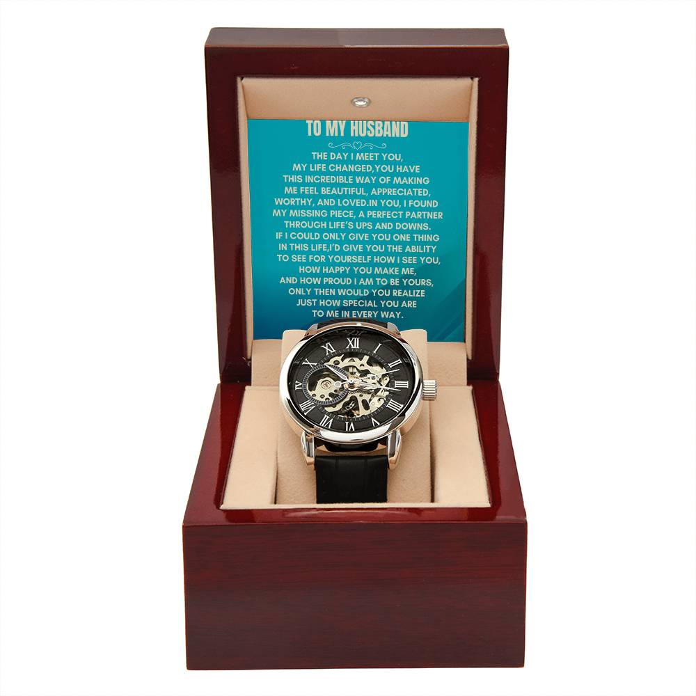 To My Husband | The Day I Meet You | Openwork Watch