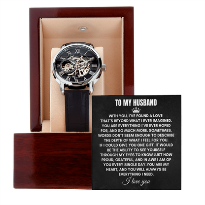 To My Husband | With You, I've Found A Love | Openwork Watch