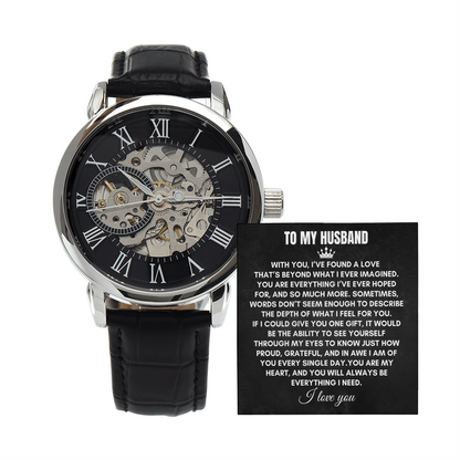 To My Husband | With You, I've Found A Love | Openwork Watch