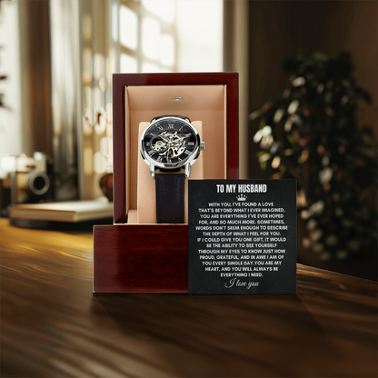 To My Husband | With You, I've Found A Love | Openwork Watch