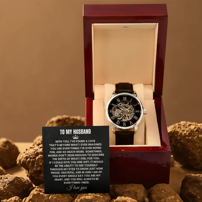 To My Husband | With You, I've Found A Love | Openwork Watch