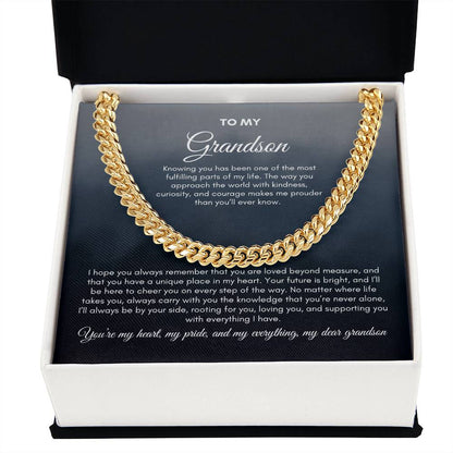 To My Grandson | Knowing You Has Been One Of The Most Fulfilling | Cuban Link Chain