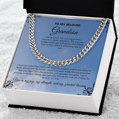 To My Grandson | You've Grown Into A Young Person | Cuban Link Chain