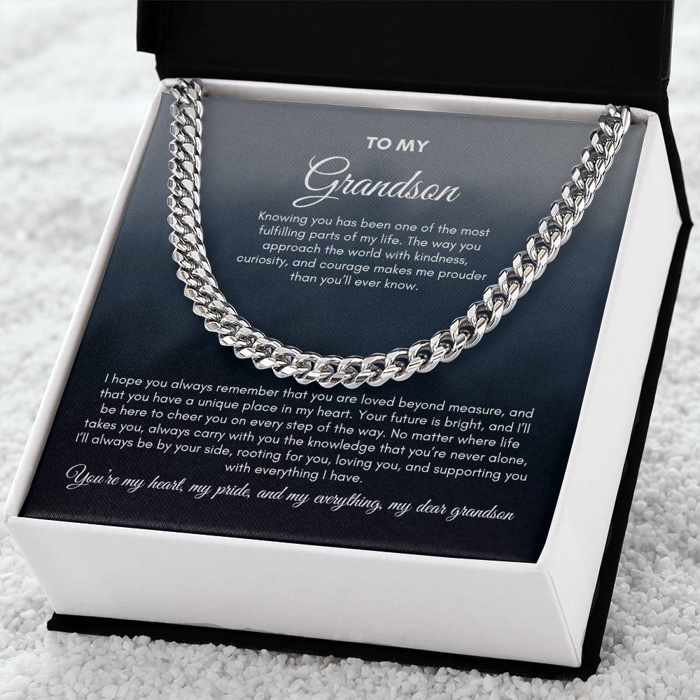 To My Grandson | Knowing You Has Been One Of The Most Fulfilling | Cuban Link Chain
