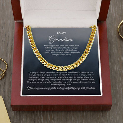 To My Grandson | Knowing You Has Been One Of The Most Fulfilling | Cuban Link Chain