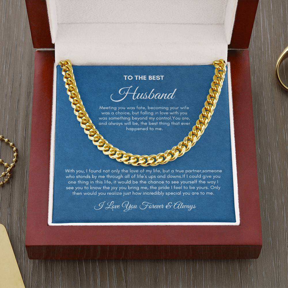 To My Husband | Meeting You Was Fate | Cuban Link Chain(148)