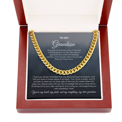 To My Grandson | Knowing You Has Been One Of The Most Fulfilling | Cuban Link Chain