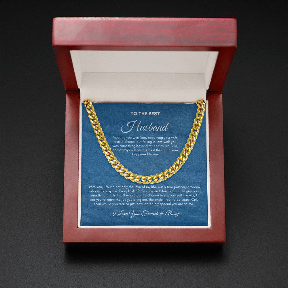 To My Husband | Meeting You Was Fate | Cuban Link Chain(148)