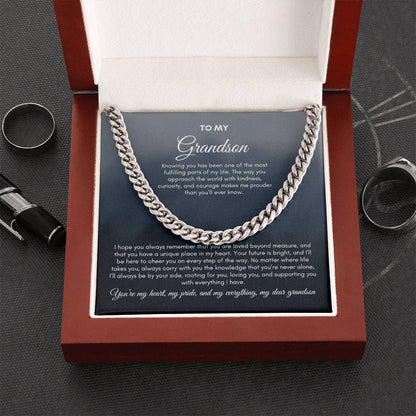 To My Grandson | Knowing You Has Been One Of The Most Fulfilling | Cuban Link Chain