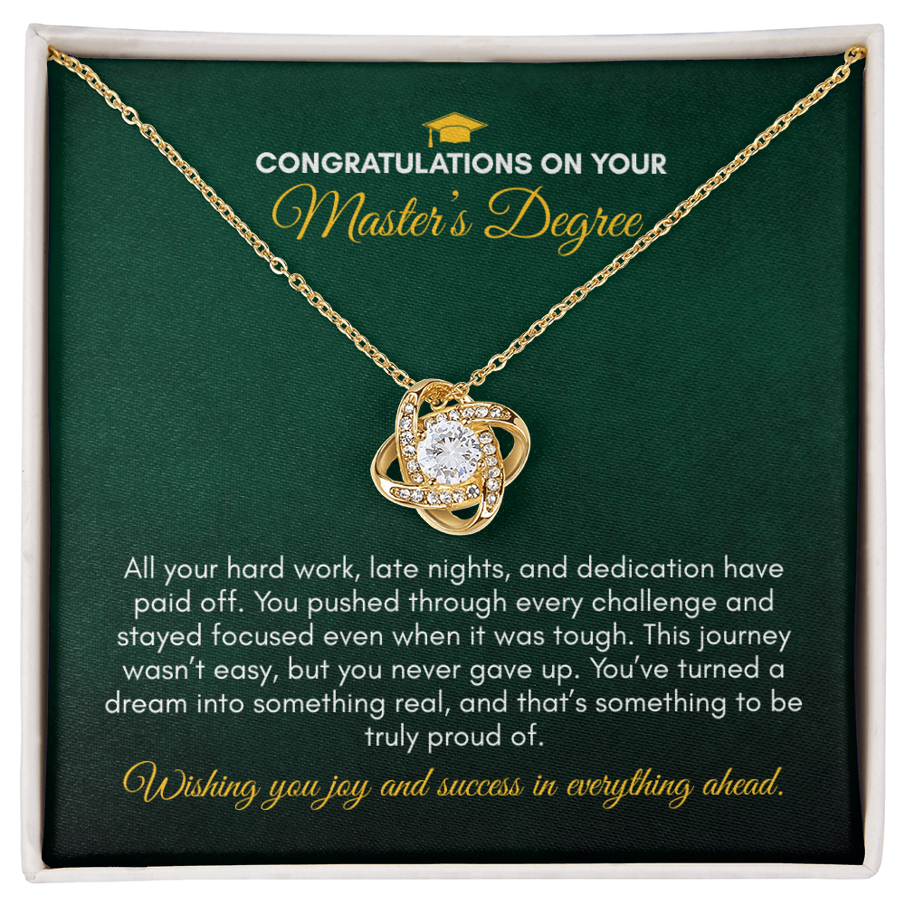 Graduation | Congratulations On Your Master Degree | Love Knot Necklace