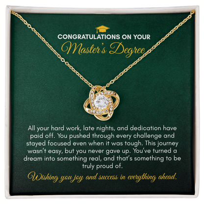 Graduation | Congratulations On Your Master Degree | Love Knot Necklace