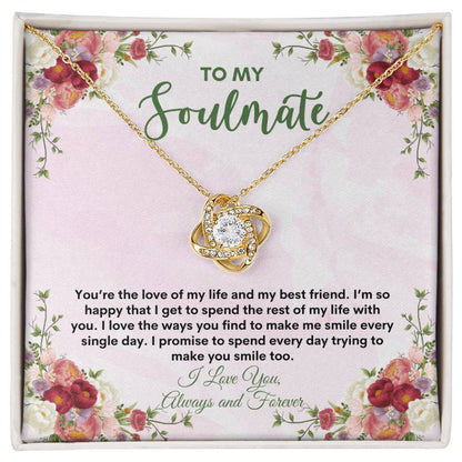 To My Soulmate | You're The Love | Love Knot Necklace