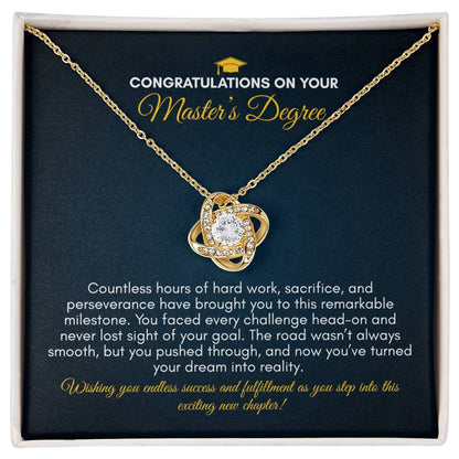 Graduation | Congratulations On Your Masters Degree | Love Knot Necklace