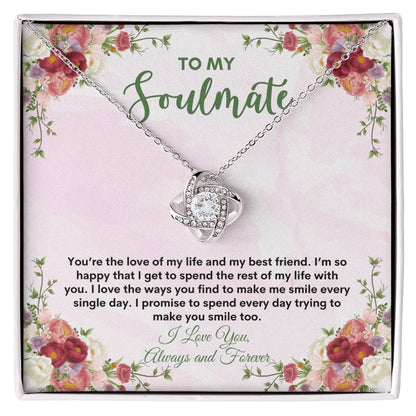 To My Soulmate | You're The Love | Love Knot Necklace