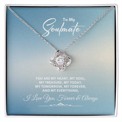 To My Soulmate |You Are My Heart  | Love Knot Necklace