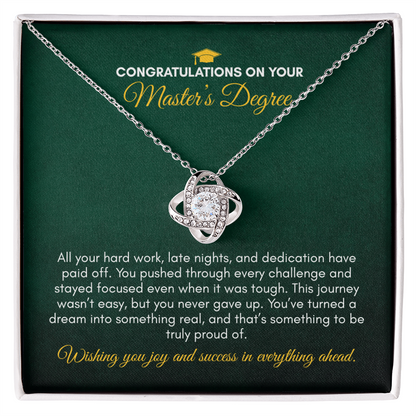 Graduation | Congratulations On Your Master Degree | Love Knot Necklace