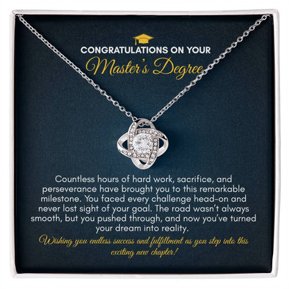 Graduation | Congratulations On Your Masters Degree | Love Knot Necklace