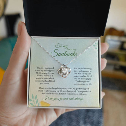 To My Soulmate | The Day I Meet You | Love Knot Necklace