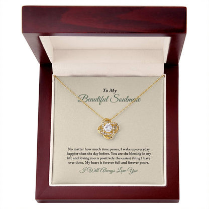 To My Soulmate | No Matter How Much | Love Knot Necklace