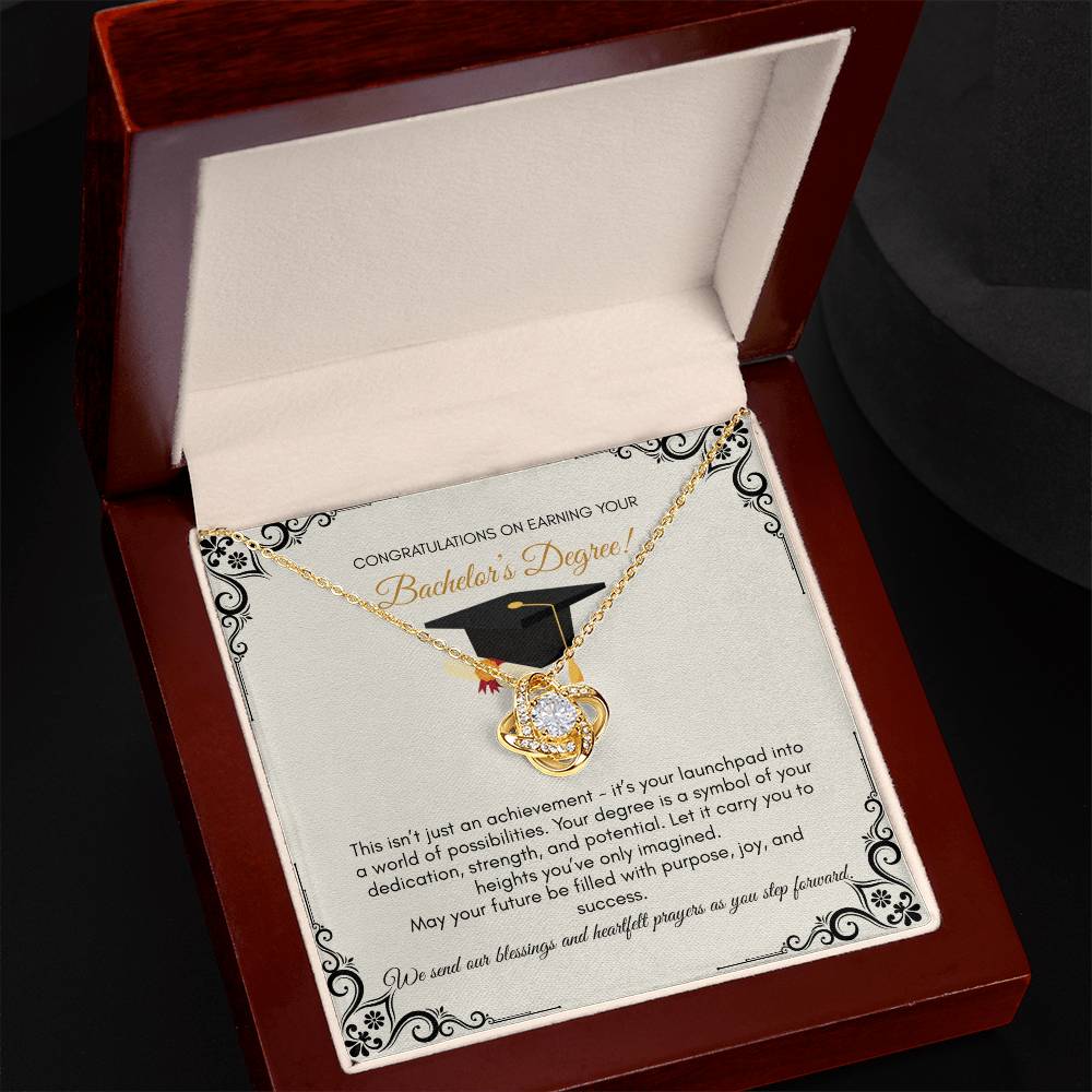 Graduation | Congratulations On Earning Your Bachelor Degree | Love Knot Necklace