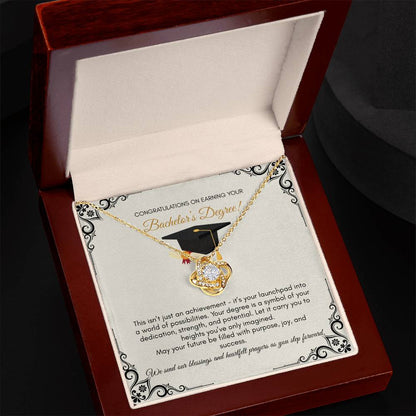 Graduation | Congratulations On Earning Your Bachelor Degree | Love Knot Necklace