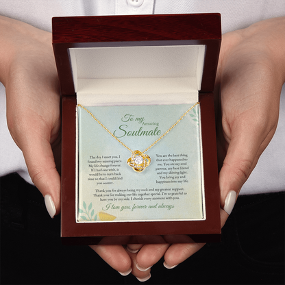 To My Soulmate | The Day I Meet You | Love Knot Necklace