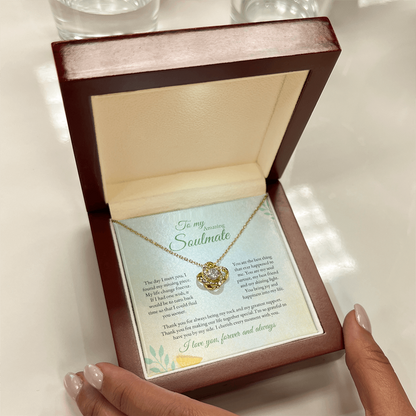 To My Soulmate | The Day I Meet You | Love Knot Necklace