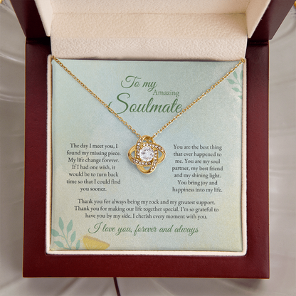 To My Soulmate | The Day I Meet You | Love Knot Necklace