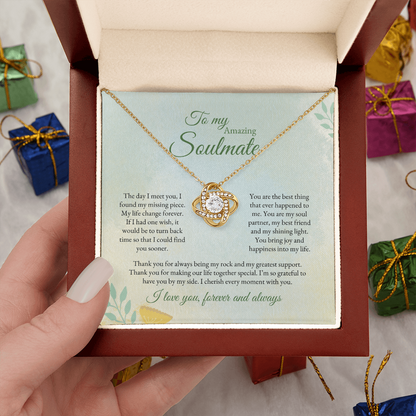 To My Soulmate | The Day I Meet You | Love Knot Necklace