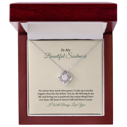 To My Soulmate | No Matter How Much | Love Knot Necklace