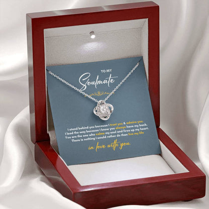 To My Soulmate | I Stand BehindYou | Love Knot Necklace