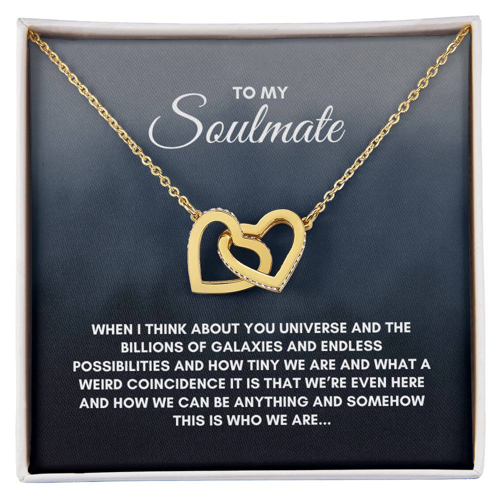 To My Soulmate | When I Think About | Interlocking Hearts Necklace