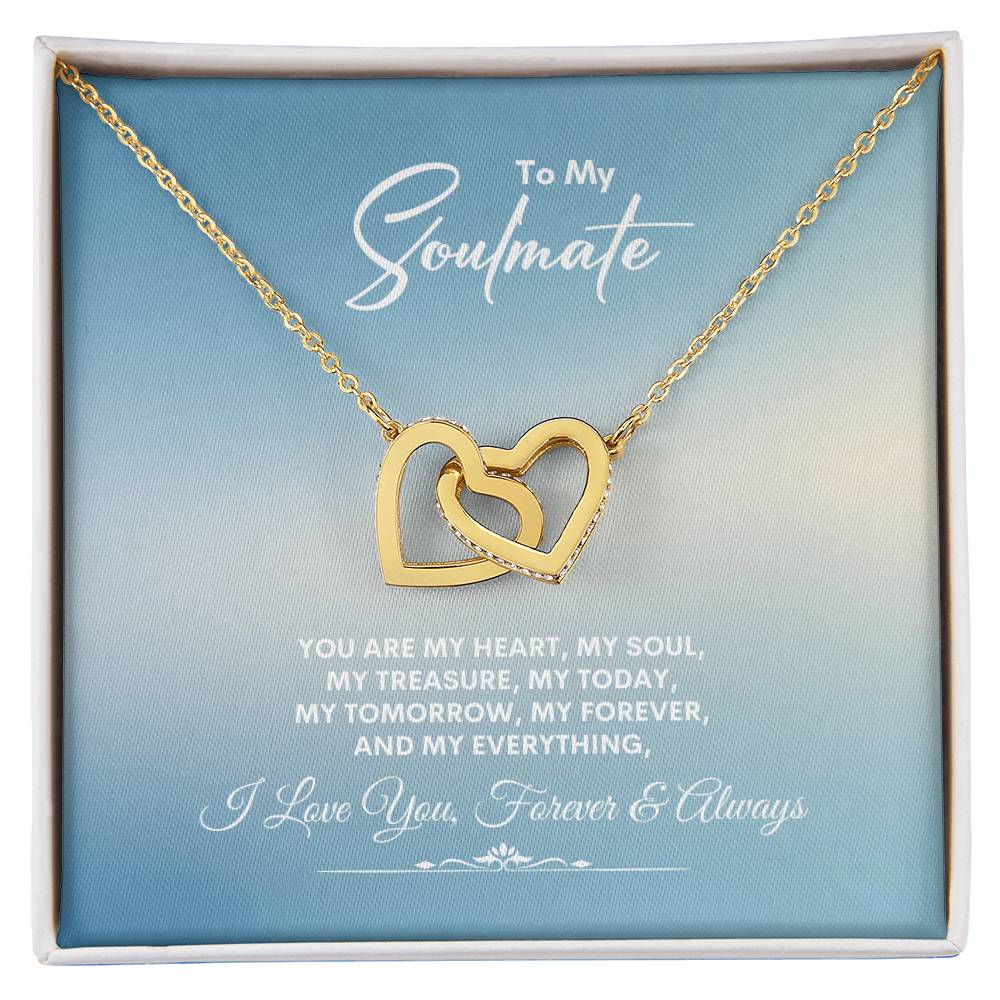 To My Soulmate | You Are My Heart | Interlocking Hearts Necklace