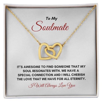 To My Soulmate | It's Awesome To Find | Interlocking Hearts Necklace