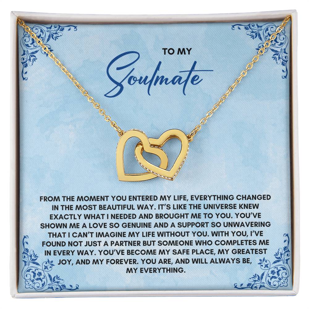 To My Soulmate | From The MomentYou Entered | Interlocking Hearts Necklace
