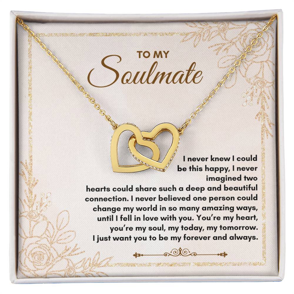 To My Soulmate | I Never Knew I Could | Interlocking Hearts Necklace