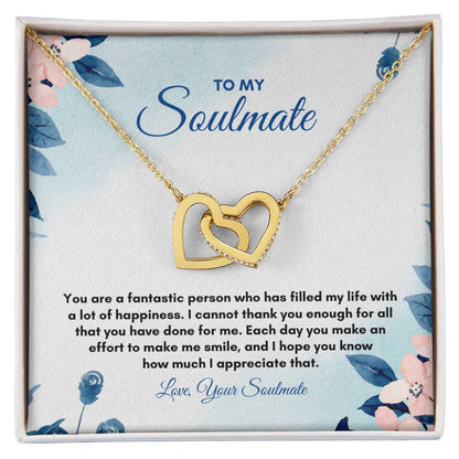To My Soulmate | You Are A Fantastic | Interlocking Hearts Necklace