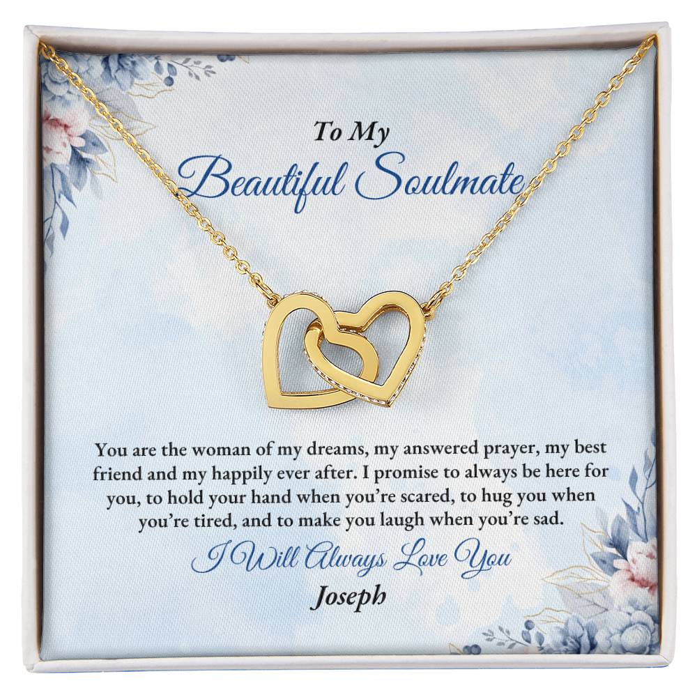 To My Soulmate | You Are The Woman | Interlocking Hearts Necklace