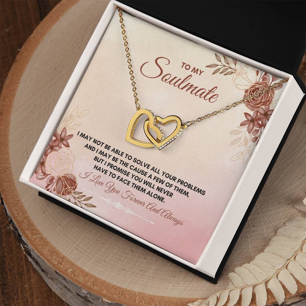 To My Soulmate | I May Not Able To Solve | Interlocking Hearts Necklace