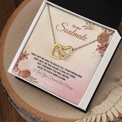 To My Soulmate | I May Not Able To Solve | Interlocking Hearts Necklace