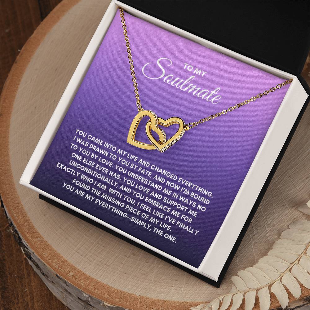 To My Soulmate | You came Into My Life | Interlocking Hearts Necklace