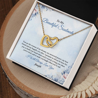 To My Soulmate | You Are The Woman | Interlocking Hearts Necklace
