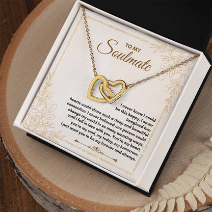 To My Soulmate | I Never Knew I Could | Interlocking Hearts Necklace
