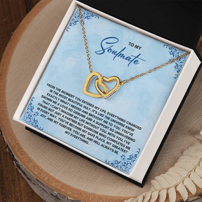 To My Soulmate | From The MomentYou Entered | Interlocking Hearts Necklace