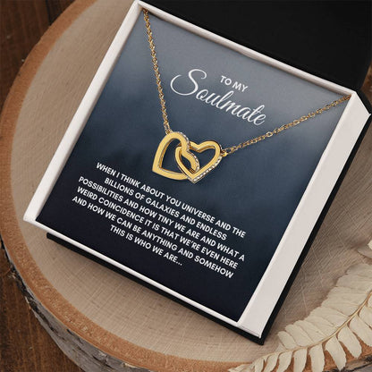 To My Soulmate | When I Think About | Interlocking Hearts Necklace