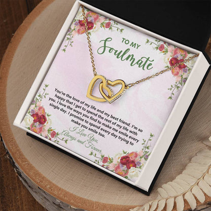 To My Soulmate | You're The Love | Interlocking Hearts Necklace
