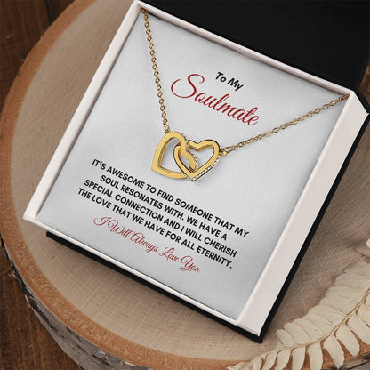 To My Soulmate | It's Awesome To Find | Interlocking Hearts Necklace
