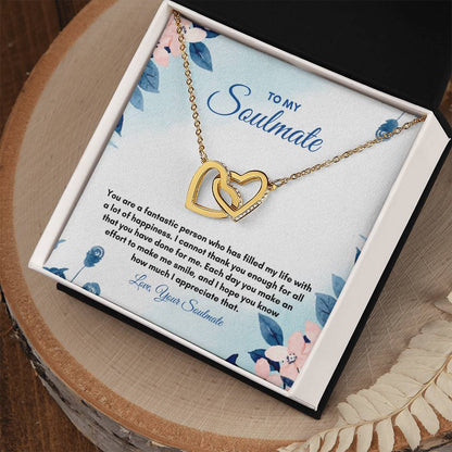 To My Soulmate | You Are A Fantastic | Interlocking Hearts Necklace