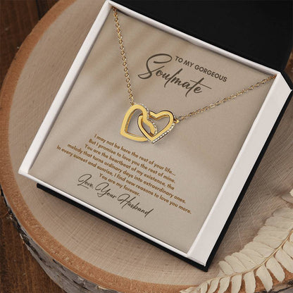 To My Soulmate | I May Not Be Here | Interlocking Hearts Necklace